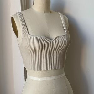 Aritzia Babaton Sculpt Knit Notch Tank, Size L, Never Worn